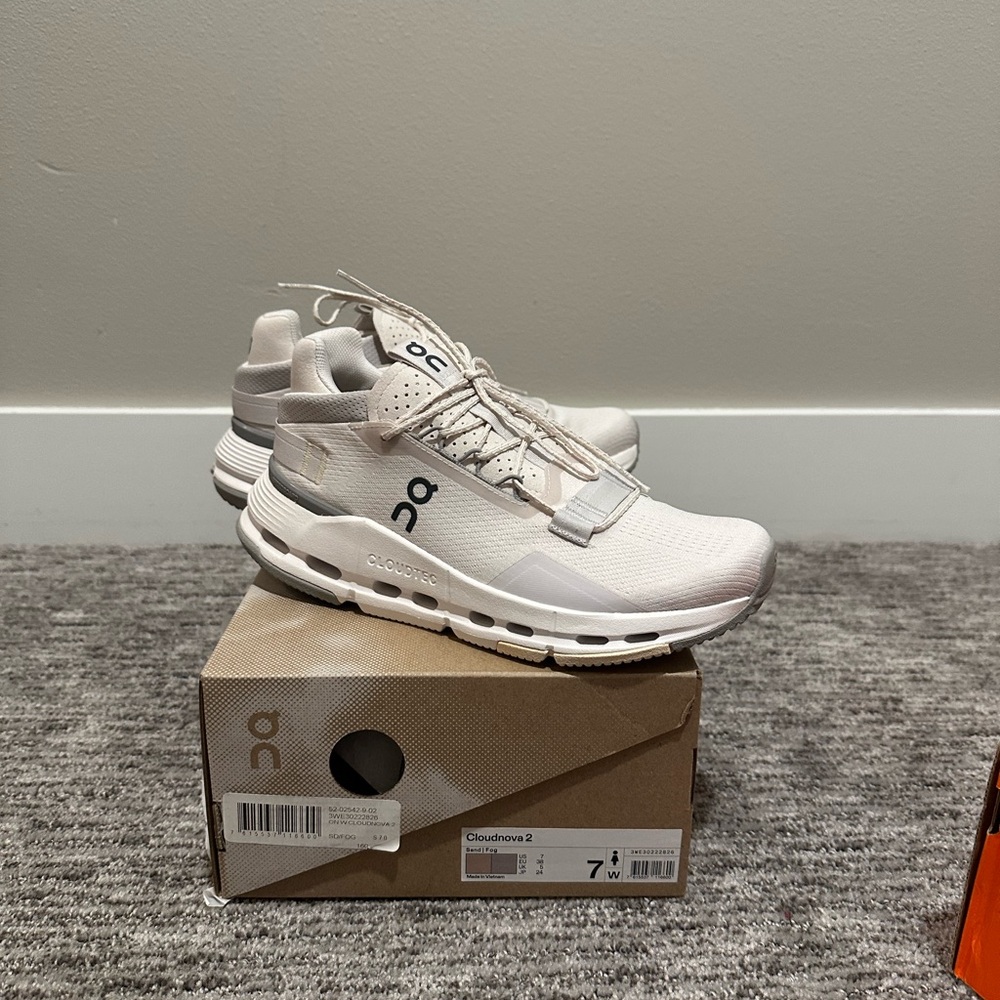 On Running Women's Cloudnova 2 Sneakers - Sand/Fog color